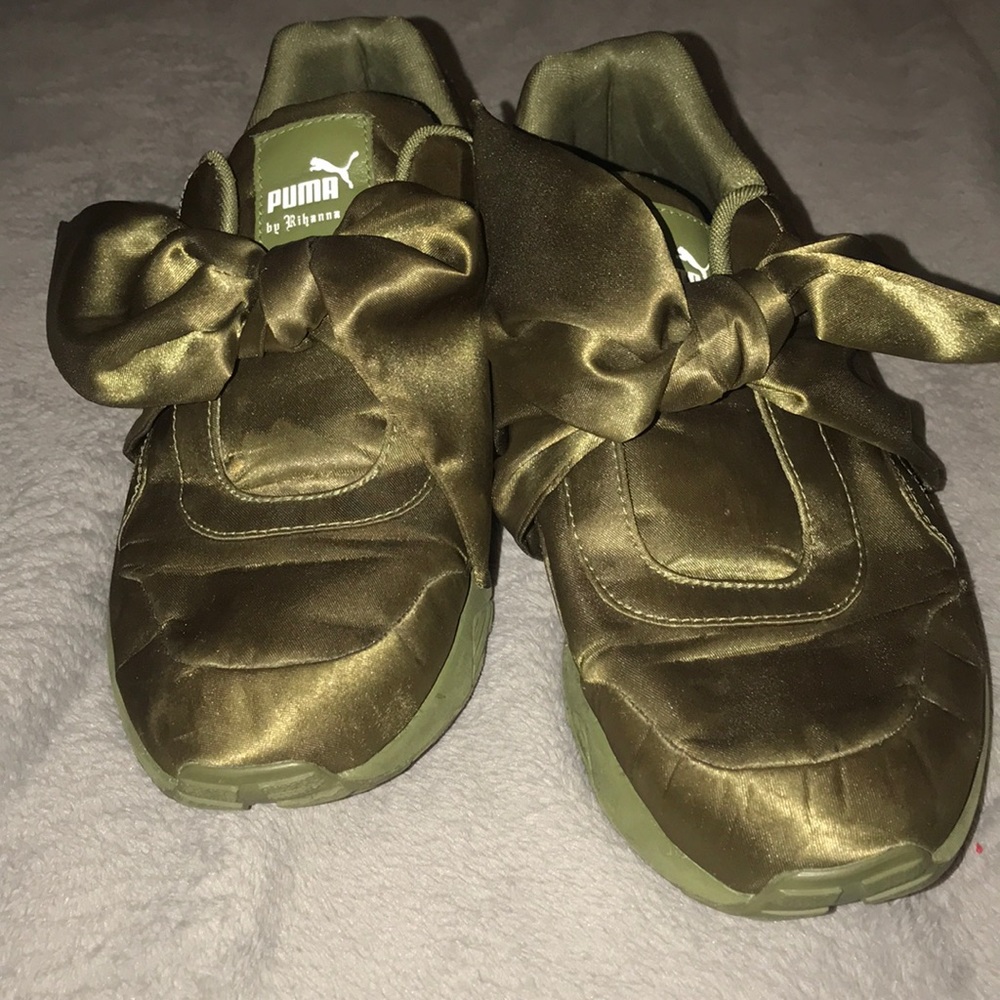 Puma by Rihanna green bow sneakers